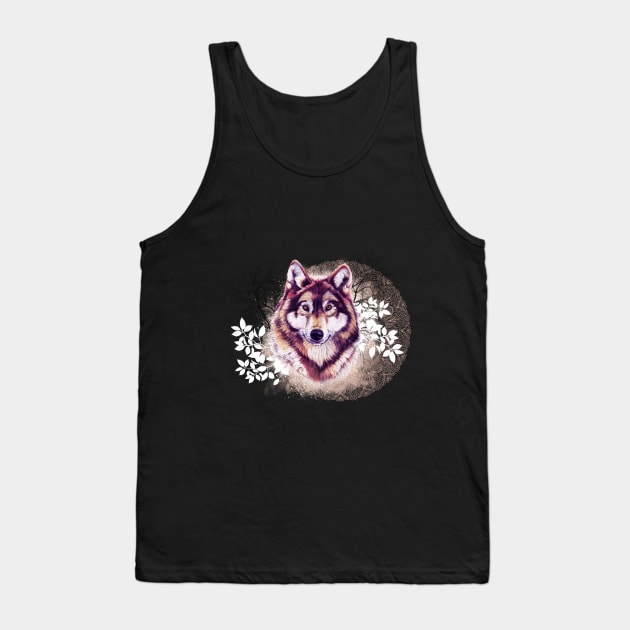 Wolf in winter Tank Top by Patrizia Donaera Illustration